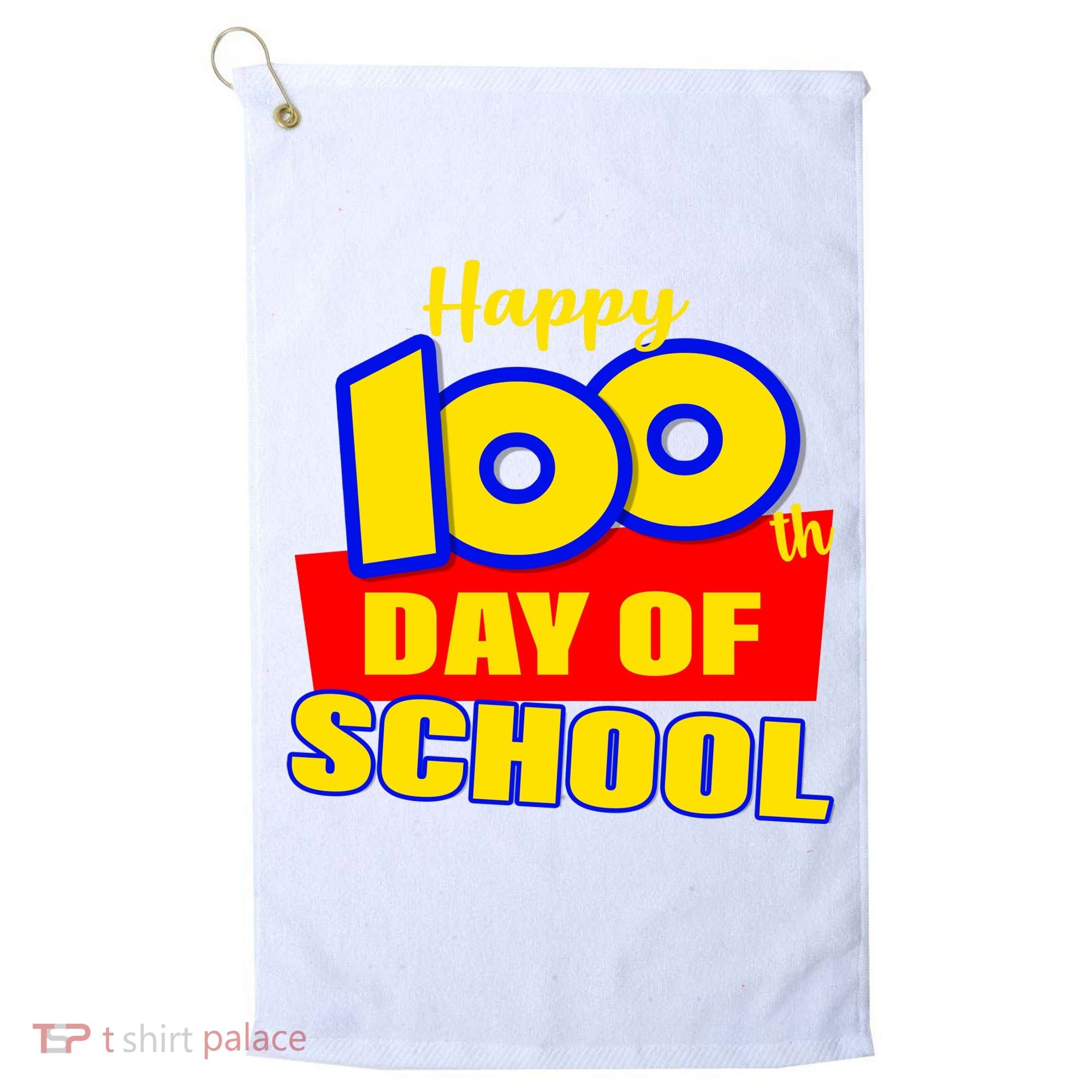 100th Day Of School Cartoon Movie Logo Golf Towel