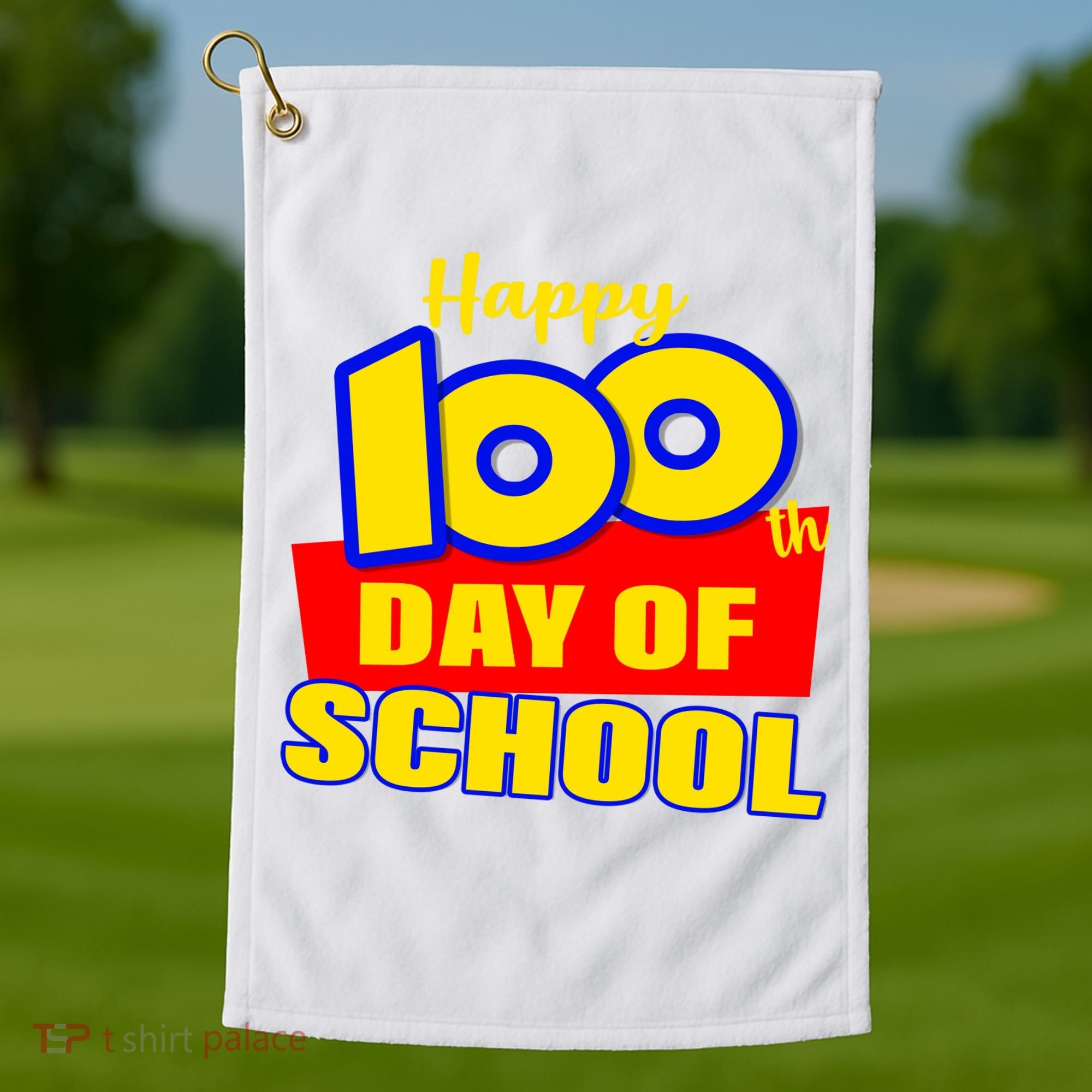 100th Day Of School Cartoon Movie Logo Golf Towel