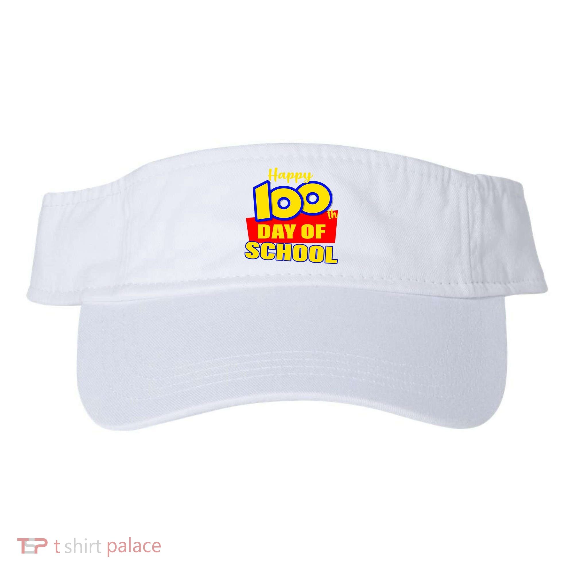 100th Day Of School Cartoon Movie Logo Visor