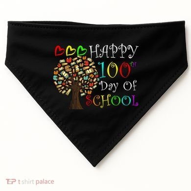 100th Day Of School Educational Tree USA-Made Doggie Bandana