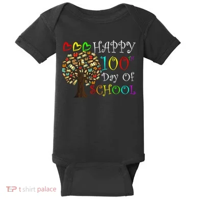 100th Day Of School Educational Tree Baby Bodysuit