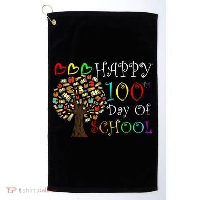 100th Day Of School Educational Tree Golf Towel