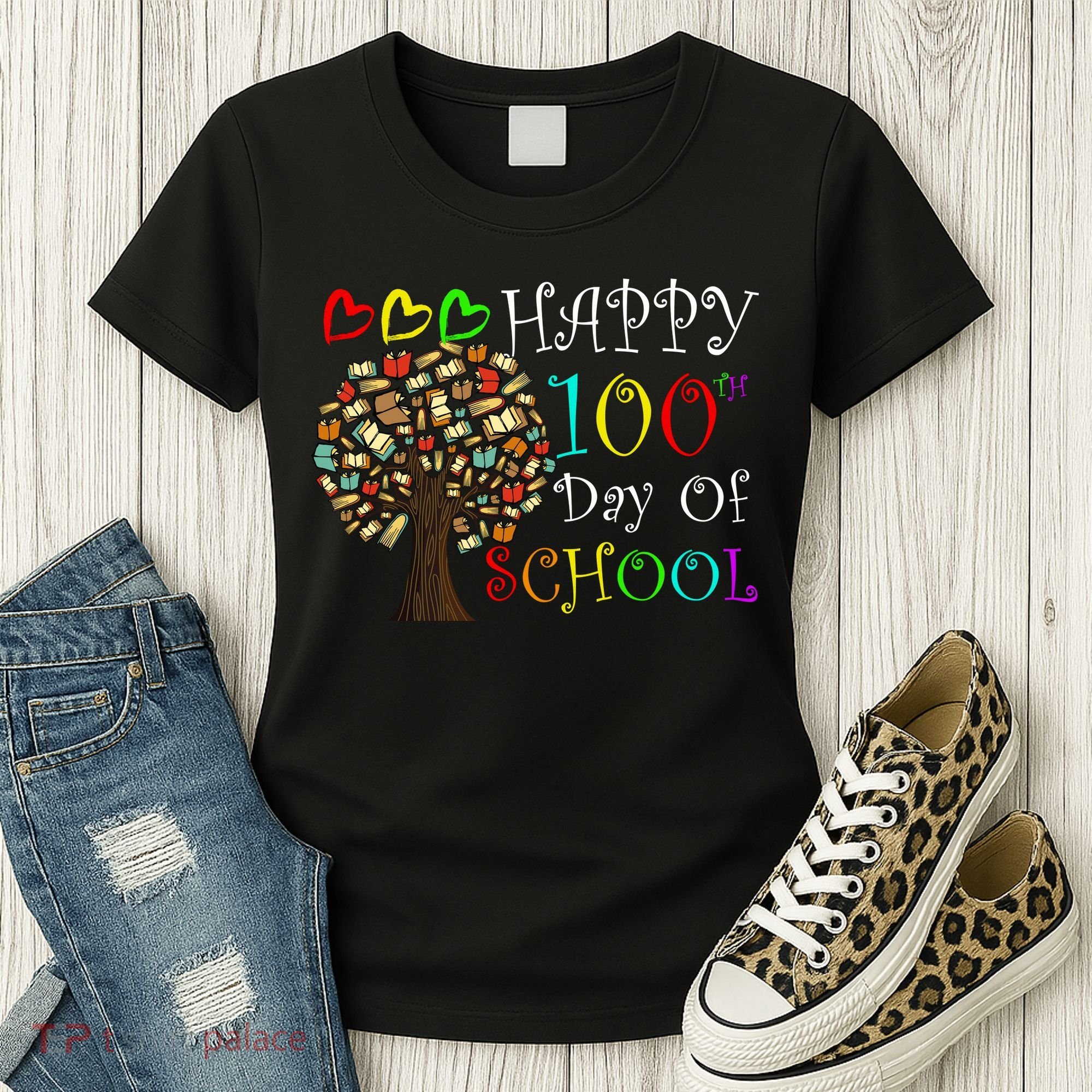 100th Day Of School Educational Tree Women's T-Shirt