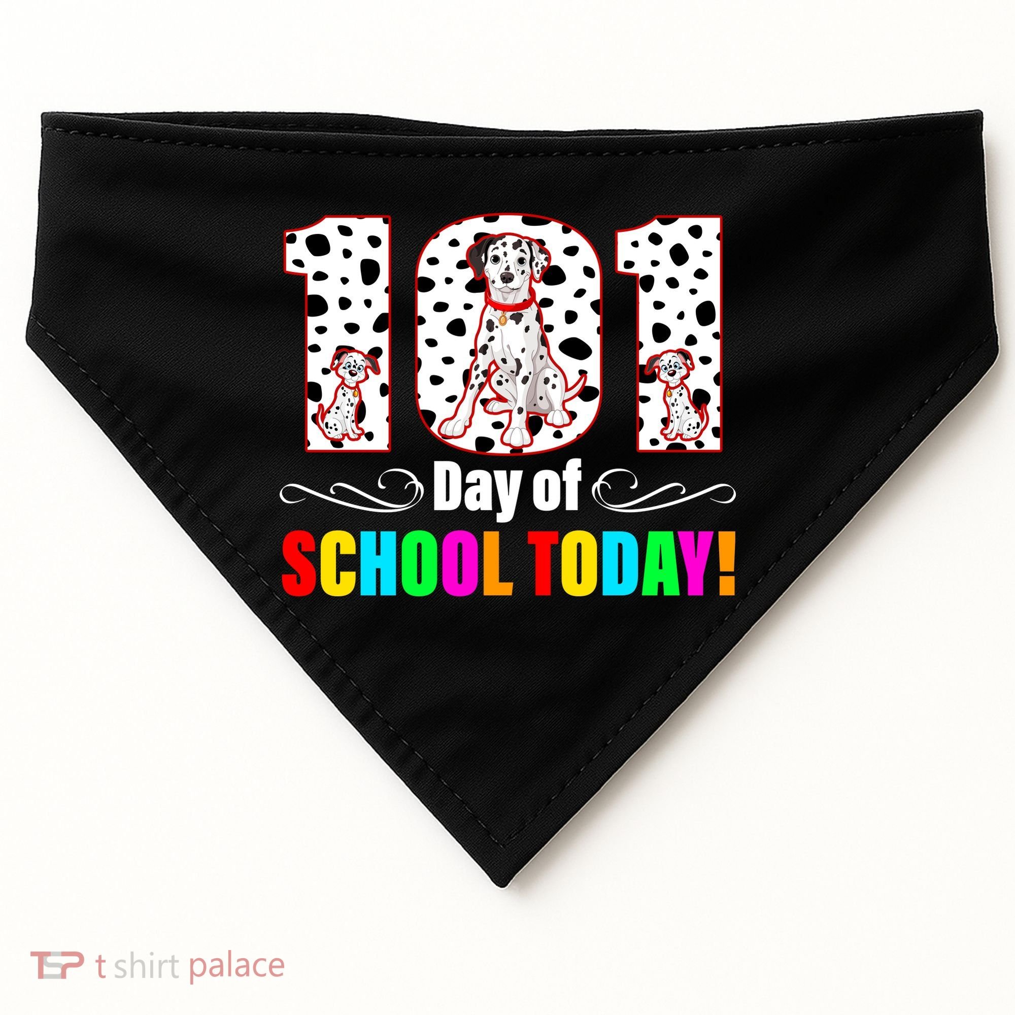 101 Days Of School Dalmatian Dog Cute USA-Made Doggie Bandana
