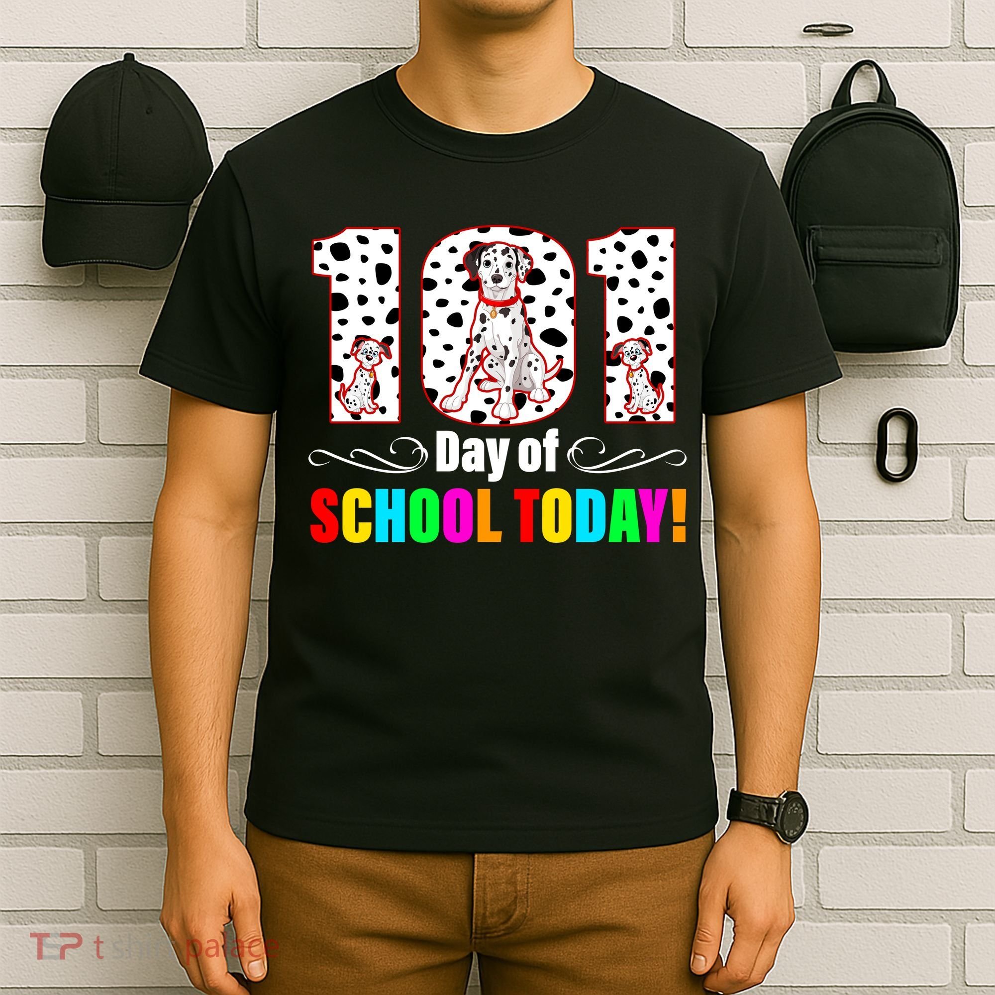 101 Days Of School Dalmatian Dog Cute T-Shirt