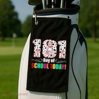 101 Days Of School Dalmatian Dog Cute Golf Towel thumb 2