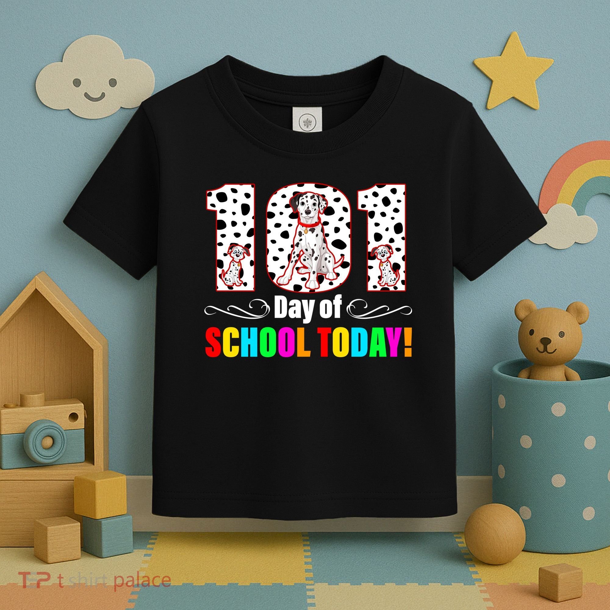 101 Days Of School Dalmatian Dog Cute Toddler T-Shirt