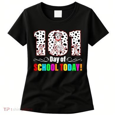 101 Days Of School Dalmatian Dog Cute Women's T-Shirt