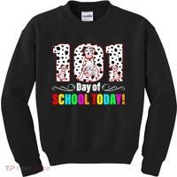 101 Days Of School Dalmatian Dog Cute Kids Sweatshirt thumb 0