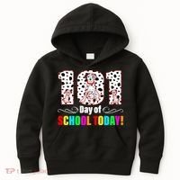 101 Days Of School Dalmatian Dog Cute Kids Hoodie thumb 0