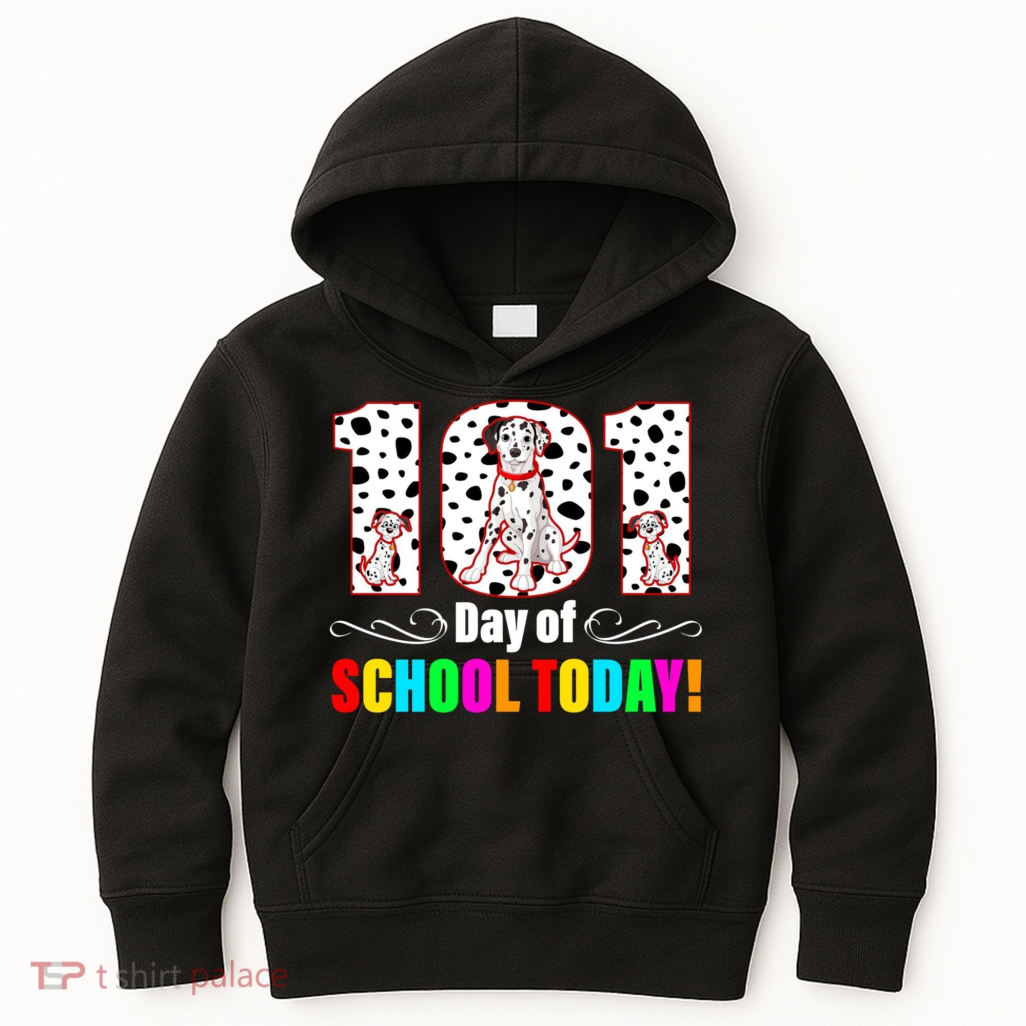 101 Days Of School Dalmatian Dog Cute Kids Hoodie