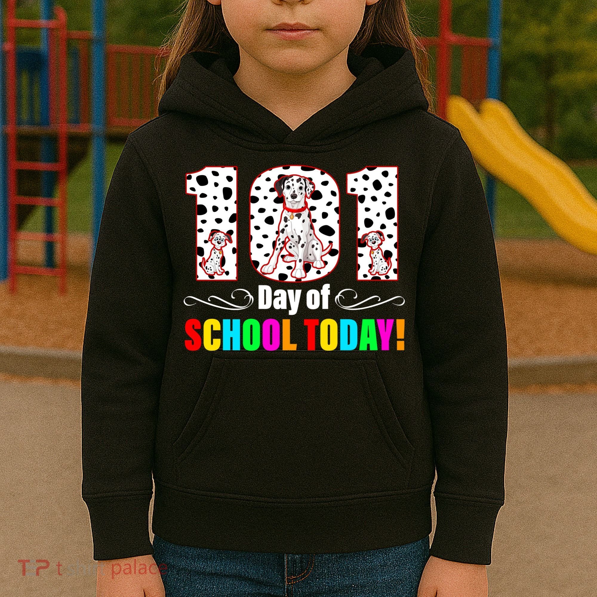 101 Days Of School Dalmatian Dog Cute Kids Hoodie