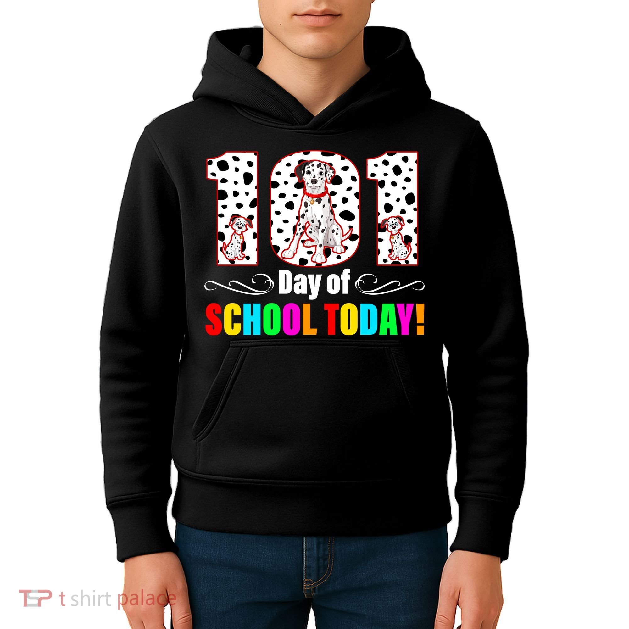101 Days Of School Dalmatian Dog Cute Kids Hoodie