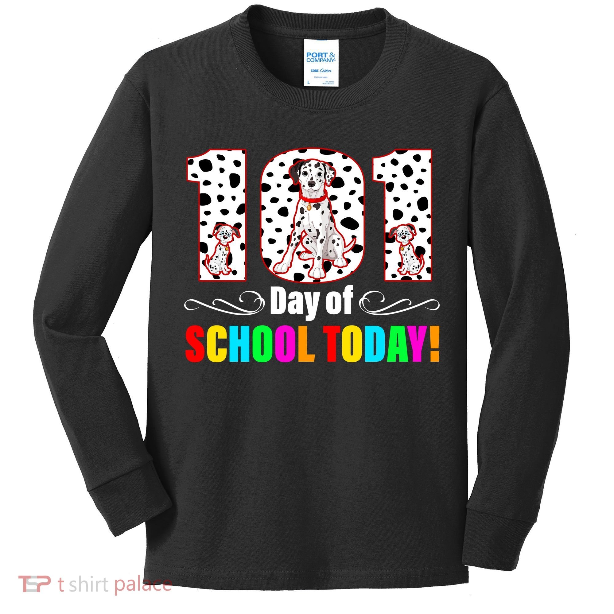 101 Days Of School Dalmatian Dog Cute Kids Long Sleeve Shirt