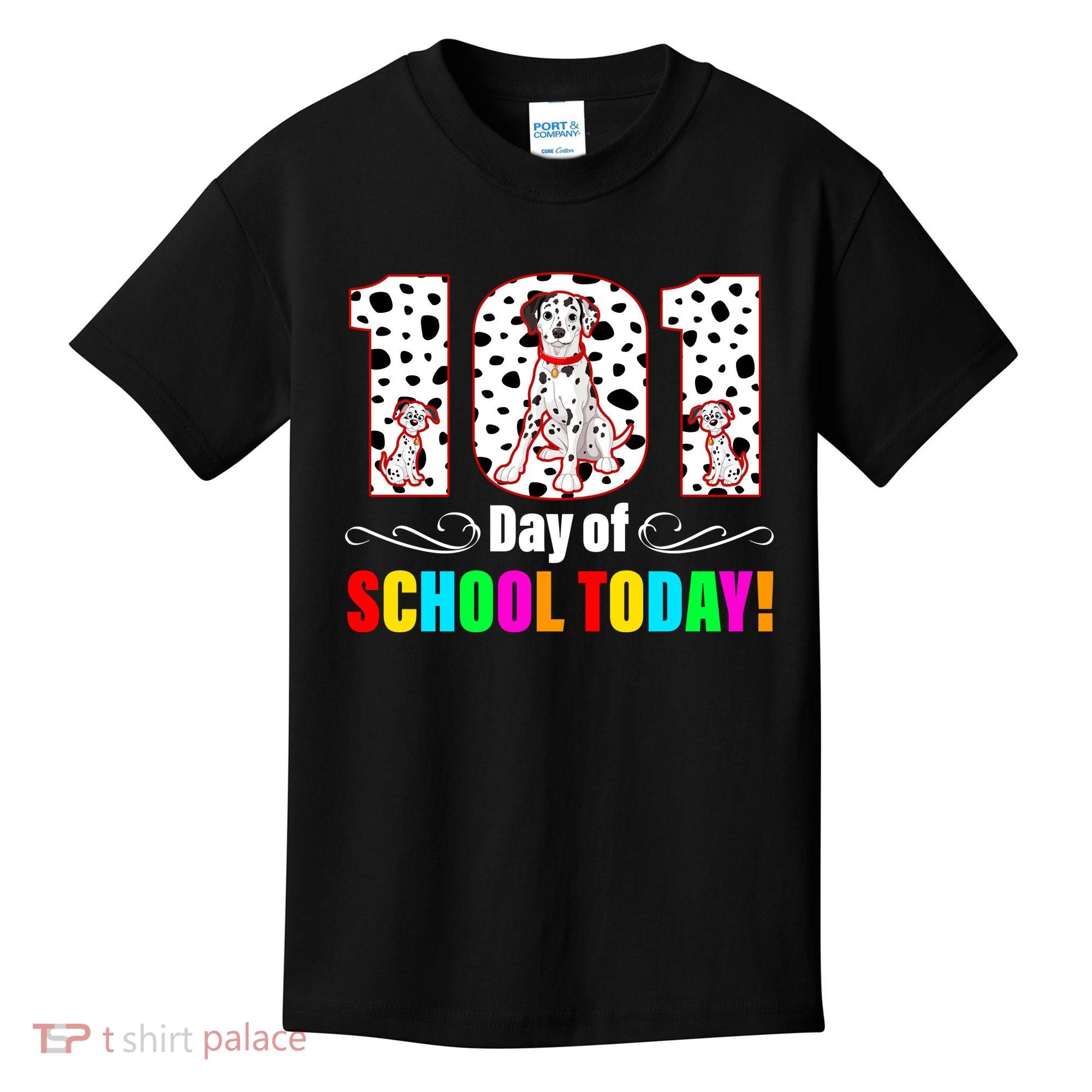 101 Days Of School Dalmatian Dog Cute Kids T-Shirt