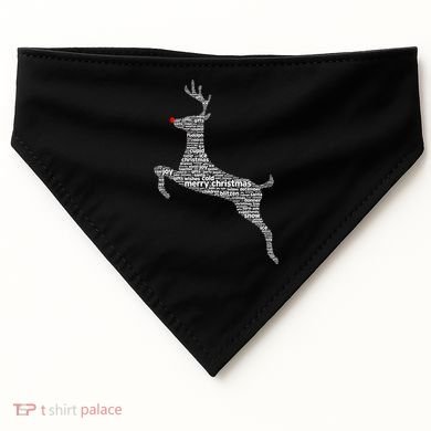 Wordy Reindeer Christmas USA-Made Doggie Bandana