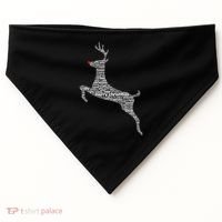 Wordy Reindeer Christmas USA-Made Doggie Bandana thumb 0