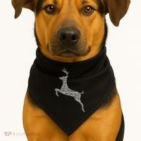 Wordy Reindeer Christmas USA-Made Doggie Bandana thumb 1