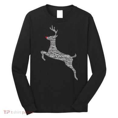 Wordy Reindeer Christmas Long Sleeve Shirt
