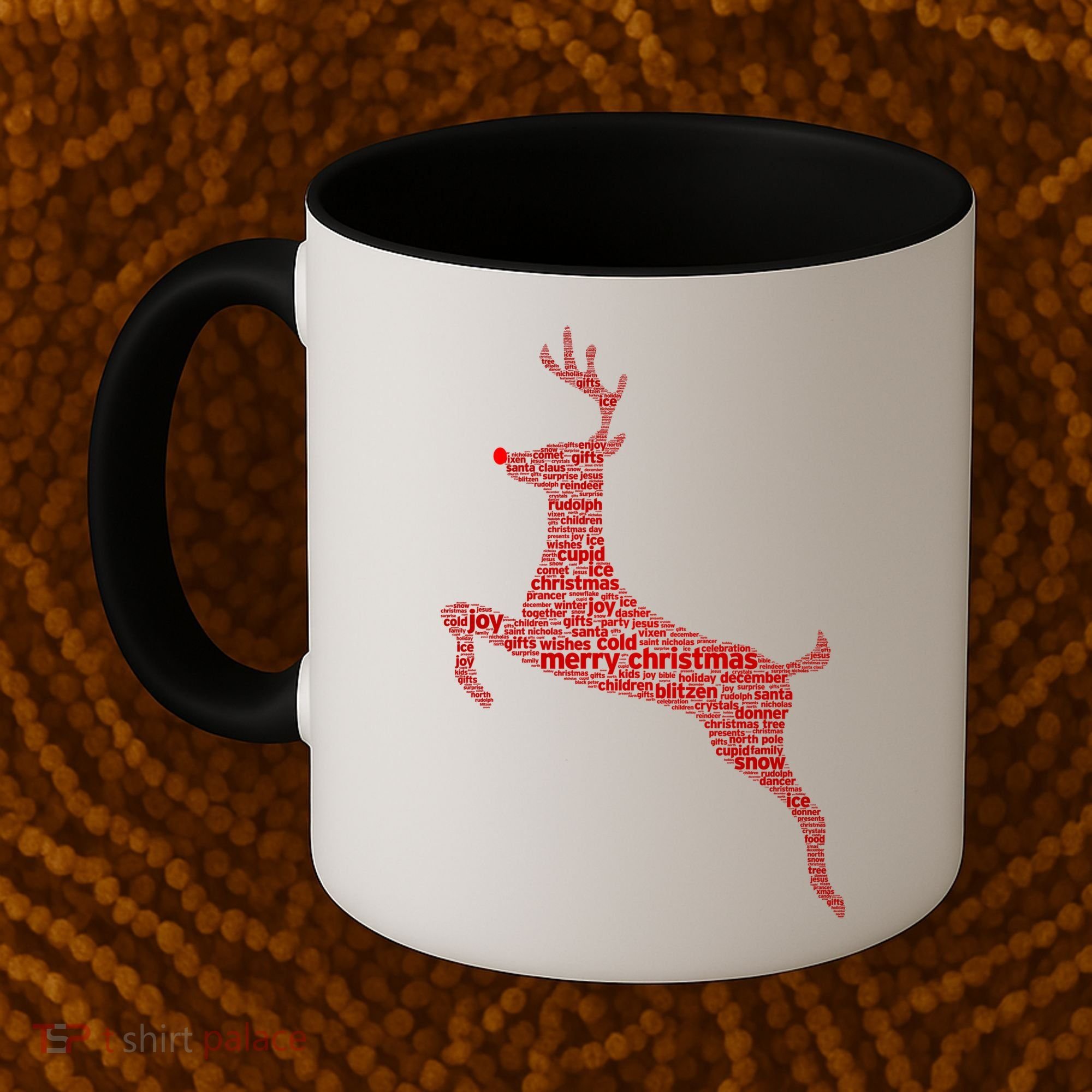 Wordy Reindeer Christmas Coffee Mug