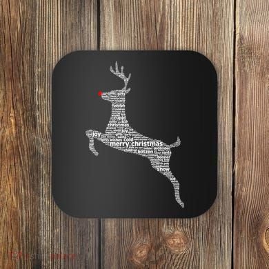 Wordy Reindeer Christmas Coaster