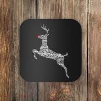 Wordy Reindeer Christmas Coaster thumb 0