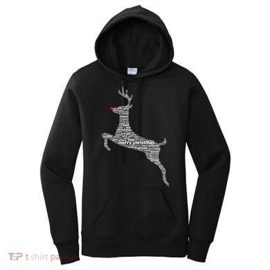 Wordy Reindeer Christmas Women's Hoodie