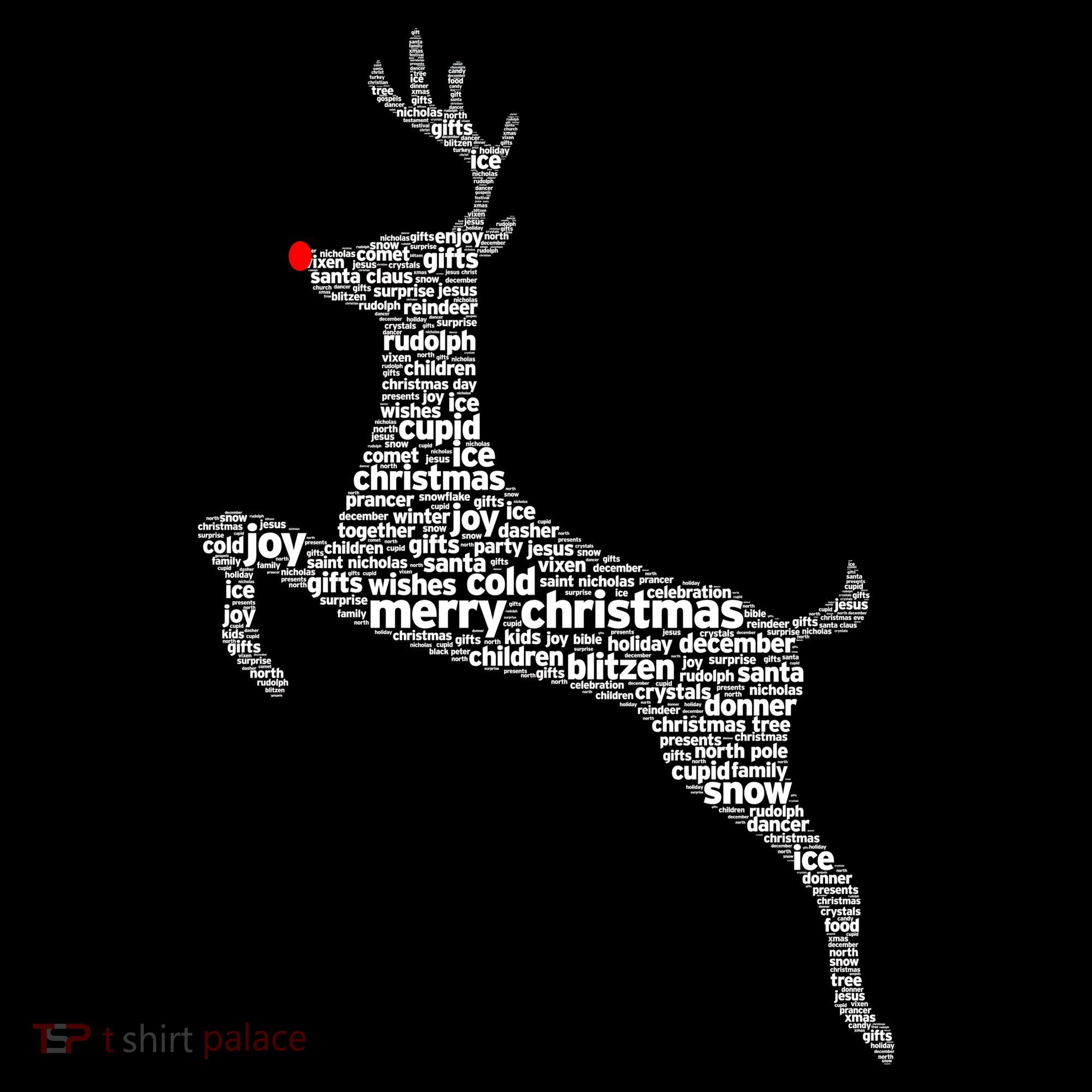 Wordy Reindeer Christmas Women's Hoodie