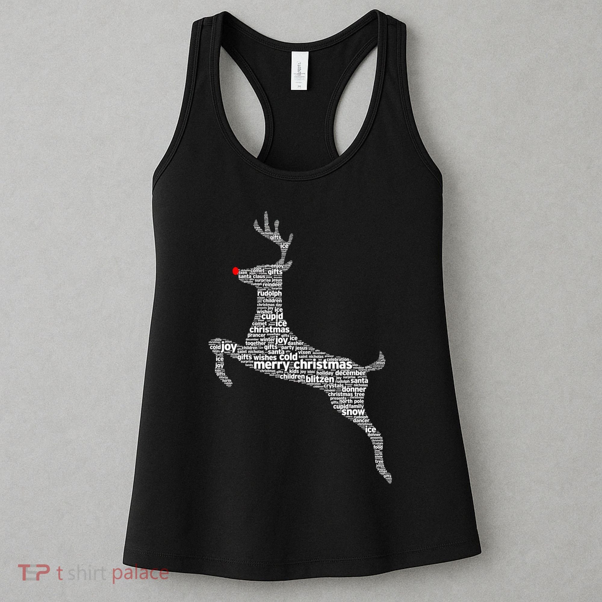 Wordy Reindeer Christmas Women's Tank Top