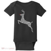 Wordy Reindeer Christmas Baby Bodysuit thumb 0