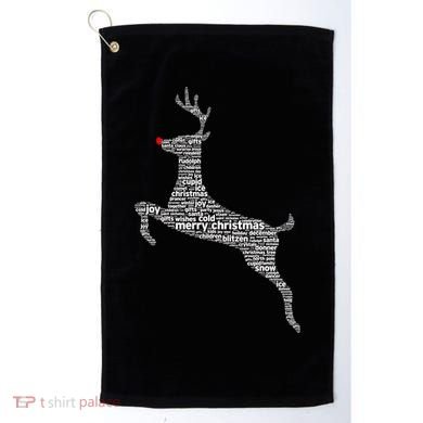 Wordy Reindeer Christmas Golf Towel