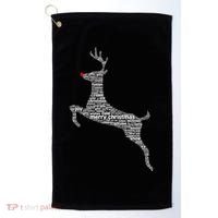 Wordy Reindeer Christmas Golf Towel thumb 0