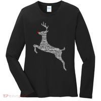 Wordy Reindeer Christmas Women's Long Sleeve Shirt thumb 0