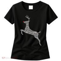 Wordy Reindeer Christmas Women's T-Shirt thumb 0