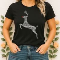Wordy Reindeer Christmas Women's T-Shirt thumb 2