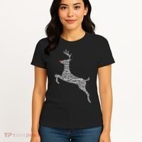 Wordy Reindeer Christmas Women's T-Shirt thumb 4