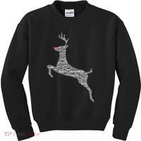 Wordy Reindeer Christmas Kids Sweatshirt thumb 0