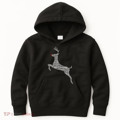 Wordy Reindeer Christmas Kids Hoodie