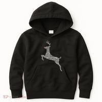Wordy Reindeer Christmas Kids Hoodie thumb 0