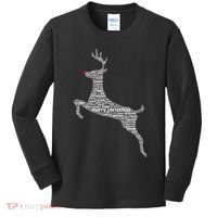 Wordy Reindeer Christmas Kids Long Sleeve Shirt thumb 0