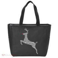 Wordy Reindeer Christmas Tote Bag thumb 0