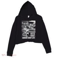 1973 1987 Square Body Truck Squarebody Crop Fleece Hoodie thumb 0