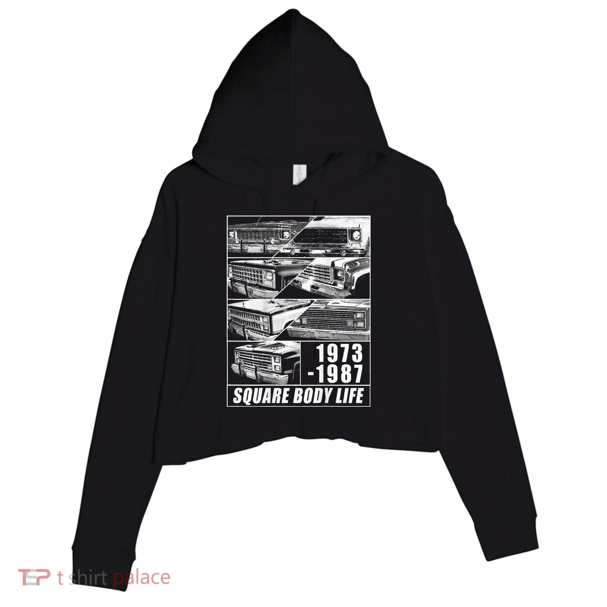 1973 1987 Square Body Truck Squarebody Crop Fleece Hoodie
