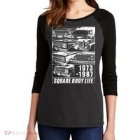 1973 1987 Square Body Truck Squarebody Women's Tri-Blend 3/4-Sleeve Raglan Shirt thumb 2