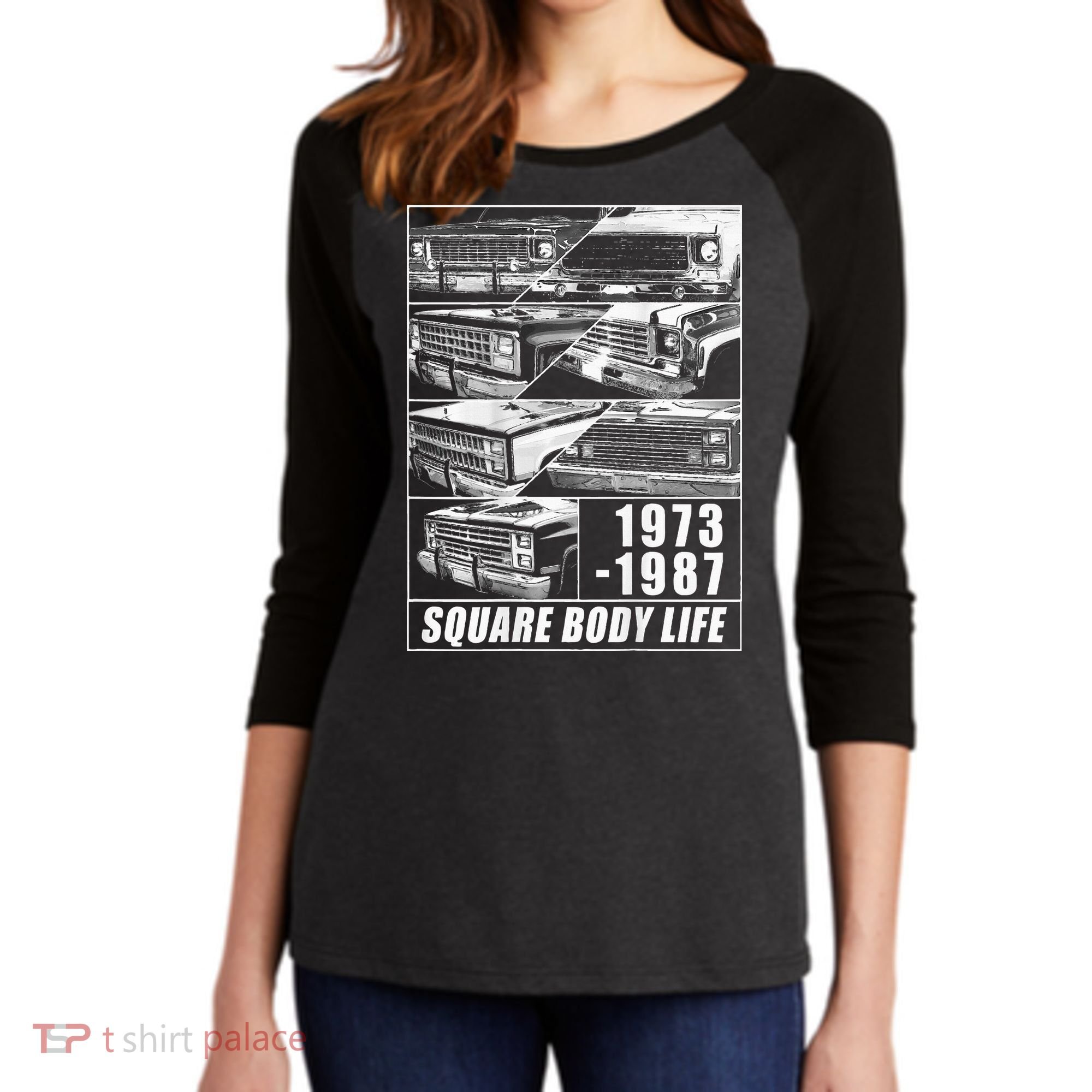 1973 1987 Square Body Truck Squarebody Women's Tri-Blend 3/4-Sleeve Raglan Shirt