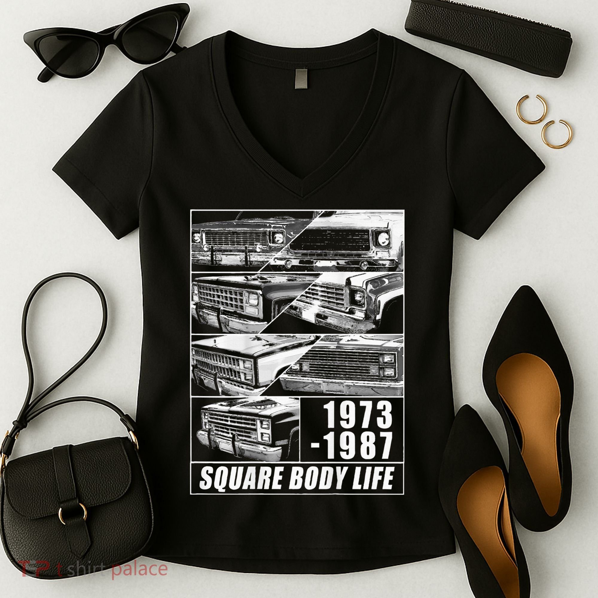 1973 1987 Square Body Truck Squarebody Women's V-Neck T-Shirt