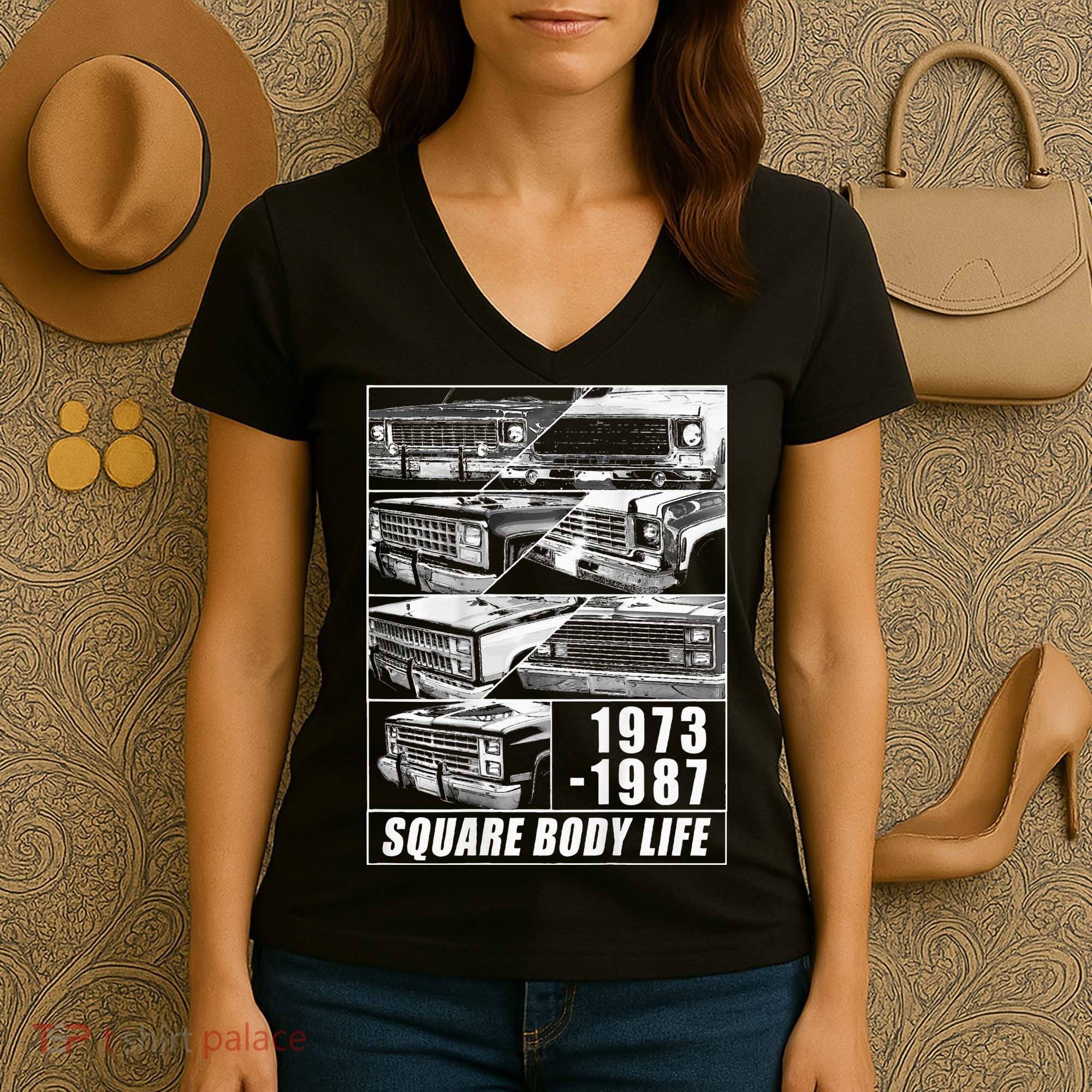 1973 1987 Square Body Truck Squarebody Women's V-Neck T-Shirt