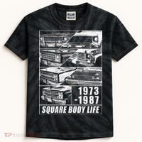 1973 1987 Square Body Truck Squarebody Kids Tie-Dye T-Shirt thumb 0