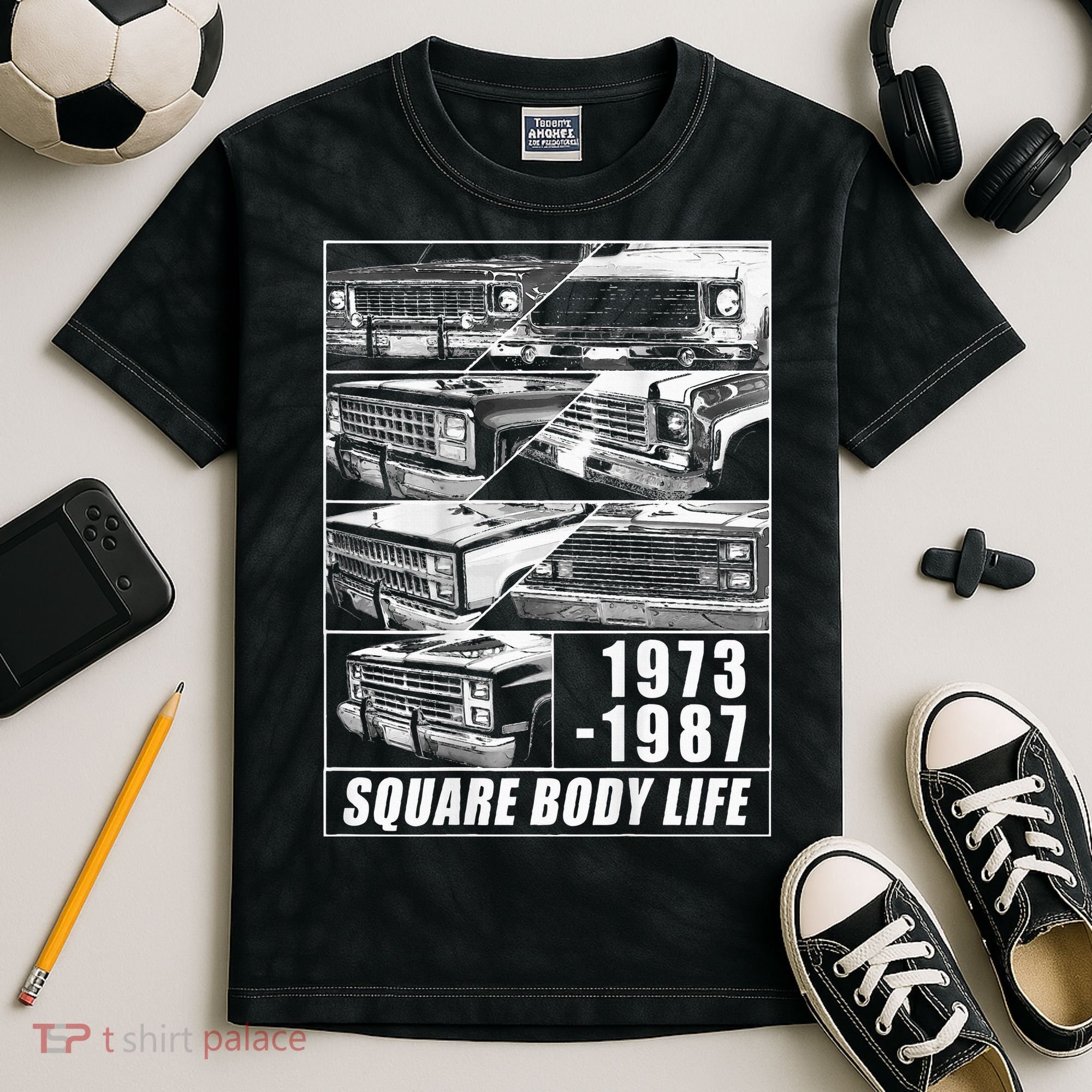 1973 1987 Square Body Truck Squarebody Kids Tie-Dye T-Shirt