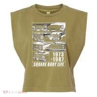 1973 1987 Square Body Truck Squarebody Garment-Dyed Women's Muscle Tee thumb 0